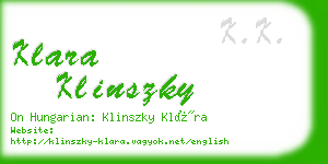 klara klinszky business card